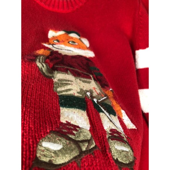 AKOO & CO No.21 Live full Live well embroidered Climber Fox red Men's sweater - Picture 5 of 16